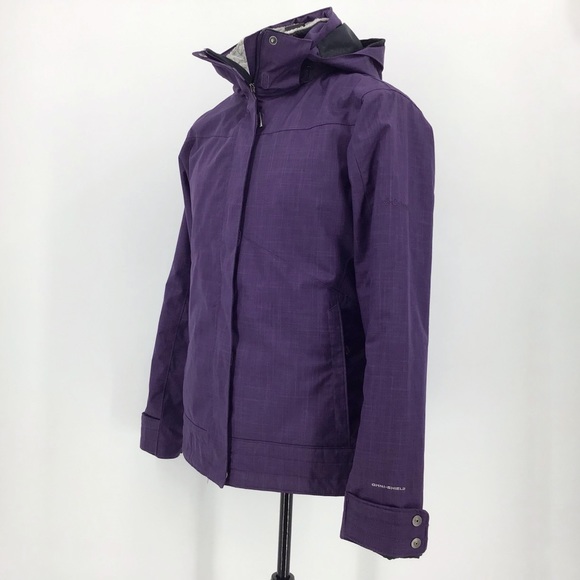 Columbia Sleet to Street Purple Plaid Parka, Med - Picture 5 of 16